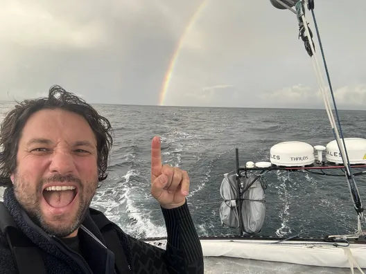 LE 10 FÉVRIER 2024 : Photo envoyée depuis le bateau HUMAN Immobilier lors de la course à la voile du Vendée Globe le 10 février 2024. (Photo du skipper Antoine Cornic)