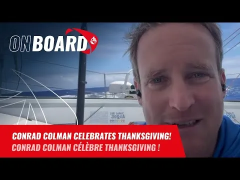 Conrad Colman celebrates Thanksgiving! | Vendée Globe 2024