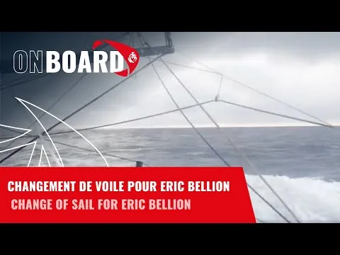 Changement de voile pour Eric Bellion | Vendée Globe 2024