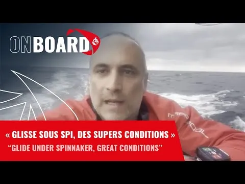 Glisse sous spi, des supers conditions pour Fabrice Amedeo | Vendée Globe 2024