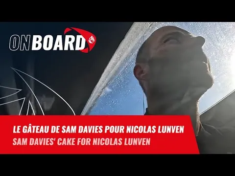 Le gâteau de Sam Davies pour Nicolas Lunven | Vendée Globe