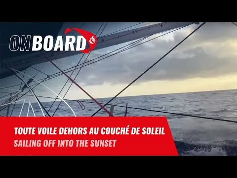 Toute voile dehors au couché de soleil pour Damien Seguin | Vendée Globe 2024