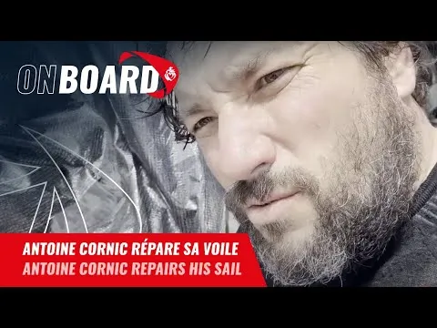 Antoine Cornic répare une voile | Vendée Globe 2024