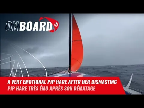 A very emotional Pip Hare after her dismasting | Vendée Globe 2024