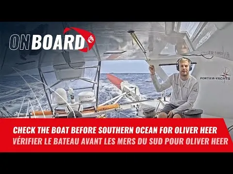 Check the boat before southern ocean for Oliver Heer | Vendée Globe 2024