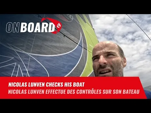 Nicolas Lunven checks his boat | Vendée Globe 2024