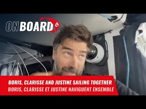 Boris, Clarisse and Justine sailing together | Vendée Globe 2024