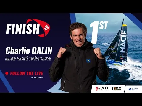 Finish of Charlie Dalin, winner of the Vendée Globe 2024