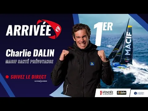 Arrivée de Charlie Dalin, vainqueur du Vendée Globe 2024