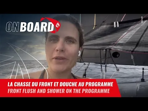 La chasse du front et douche au programme de Clarisse Crémer | Vendée Globe 2024