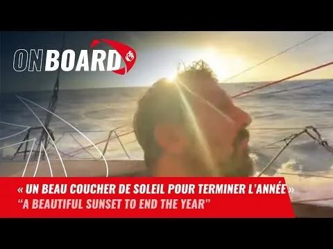 "Un beau coucher de soleil pour terminer l'année" Yoann Richomme | Vendée Globe 2024