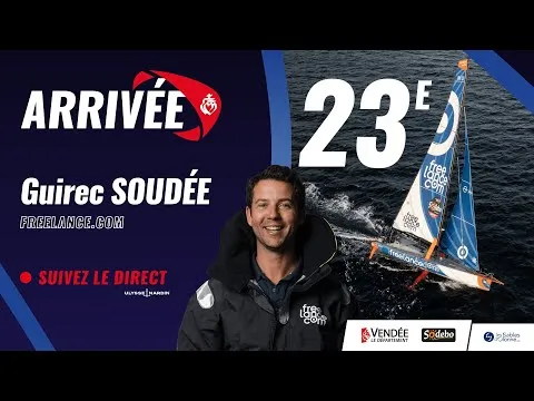 Arrivée de Guirec Soudée, 23e du Vendée Globe