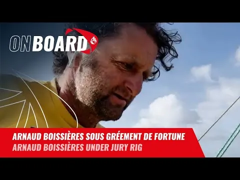 Arnaud Boissières sous gréement de fortune | Vendée Globe 2024