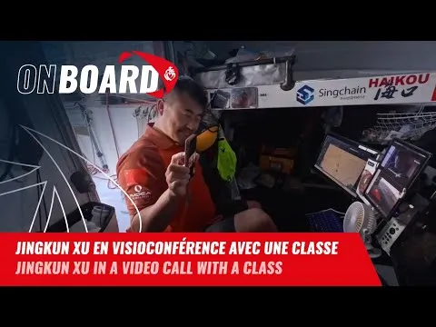 Jingkun Xu en visioconférence avec une classe | Vendée Globe 2024