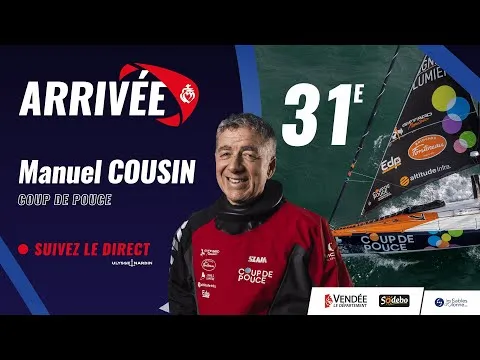 Arrivée de Manuel Cousin, 31e du Vendée Globe