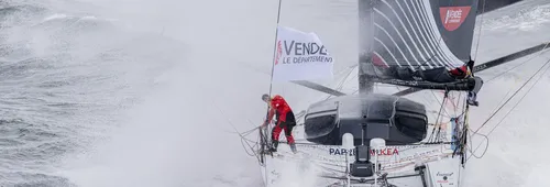 Yoann Richomme à bord de PAPREC ARKÉA. 