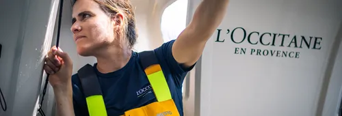 UNKNOWN - JULY 19, 2023 : L’Occitane en Provence skipper Clarisse Crémer (FRA) is pictured on July 19, 2023 in Unknown - Photo by Georgia Schofield / Alex Thomson Racing