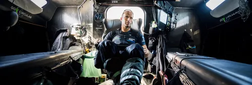 LORIENT, FRANCE - SEPTEMBER 12, 2024 : Holcim - PRB skipper Nicolas Lunven (FRA) is pictured training on September 12, 2024 off Lorient, France - Photo by Adrien Nivet / Polaryse