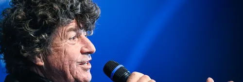 LES SABLES D’OLONNE, FRANCE - FEBRUARY 04, 2025 : Tout Commence en Finistère - Armor Lux skipper Jean le Cam (FRA) speaks onstage after taking 20th place in the Vendee Globe, on February 04, 2025 in Les Sables d'Olonne, France - (Photo by Jean-Louis Carli / Alea)